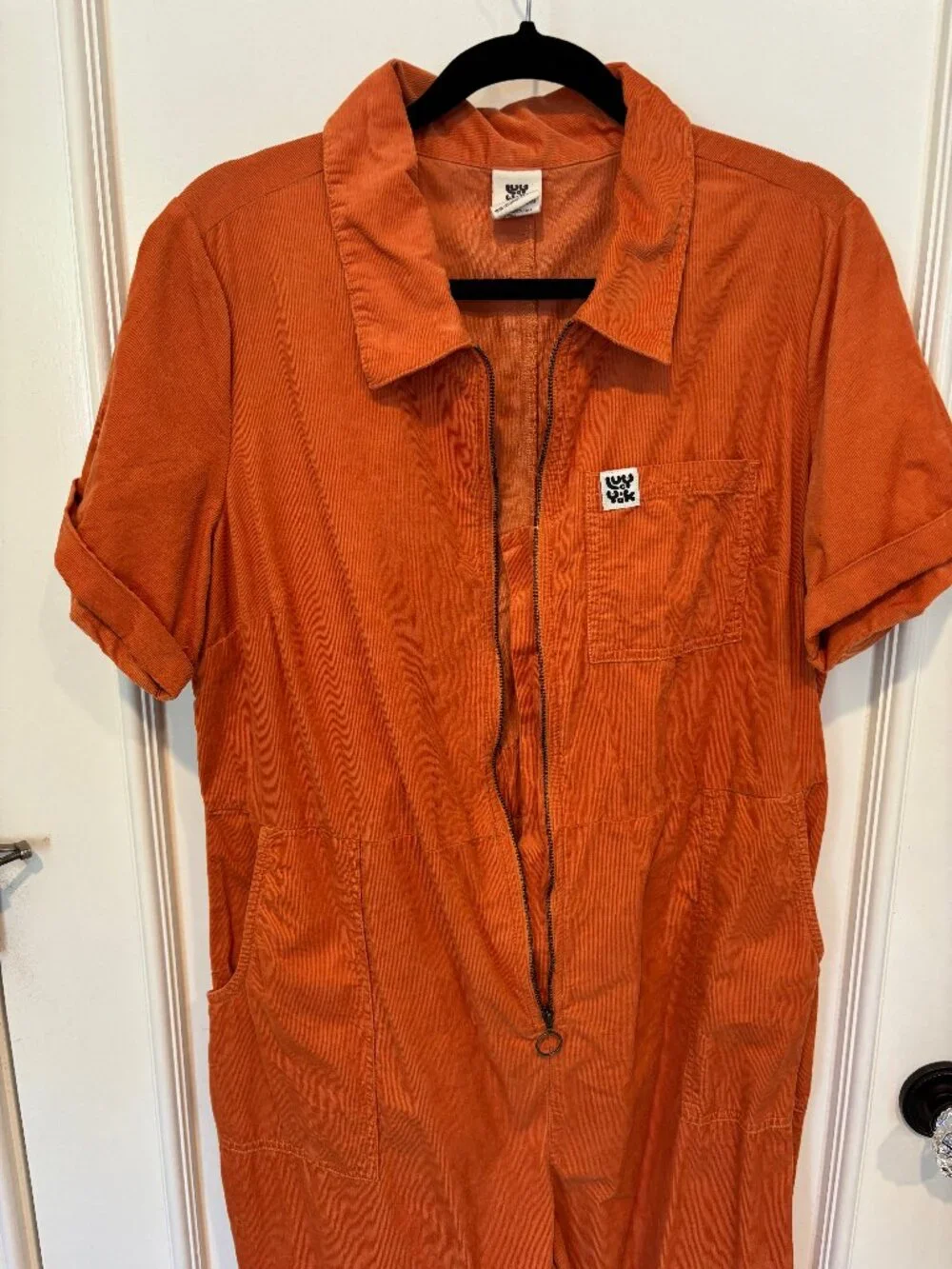 Lucy & Yak Orange Corduroy Jumpsuit (14) - Picture 2 of 8